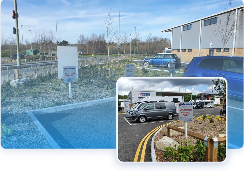 Directional signage, Parking signage, multi site solutions, Graphic design, bespoke signage, branding, health and safety signage