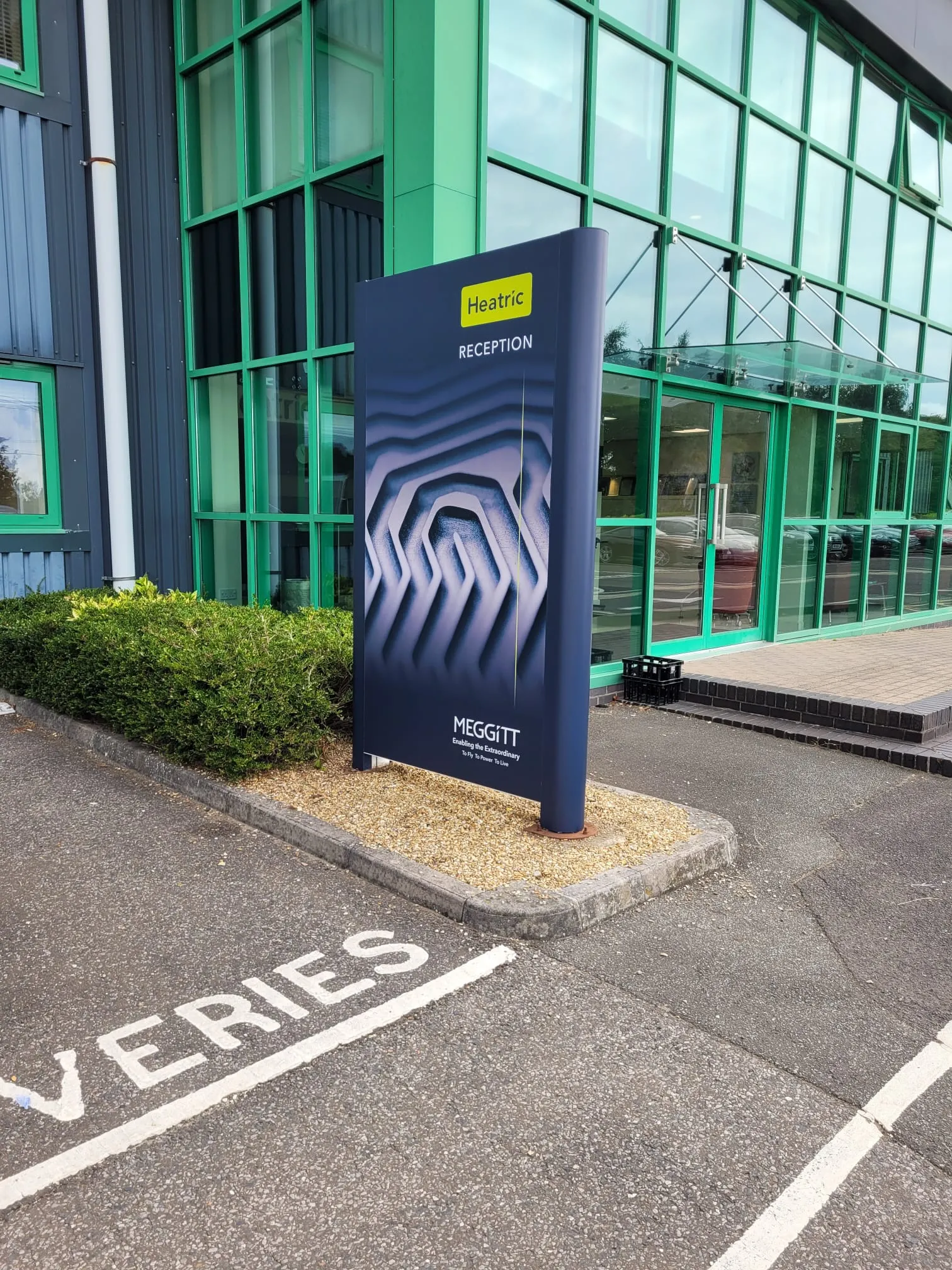 Monolith signage, directional signage, fret cut letters, custom signage, bespoke signage