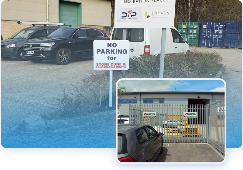 Directional signage, Parking signage, multi site solutions, Graphic design, bespoke signage, branding, health and safety signage