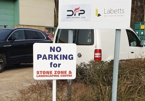 Directional signage, Parking signage, multi site solutions, Graphic design, bespoke signage, branding, health and safety signage
